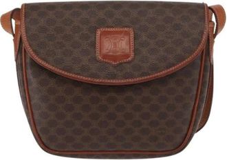 Celine Pre-owned Cross Body Bags, female, Brown, Size: ONE SIZE Pre-owned Vintage Canvas Cross Body Bag