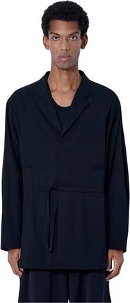Kiko Kostadinov Laan Gekreukelde Blazer - Heren - Blazers - Zwart - L - Wol - Jassen