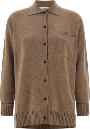 Max Mara Bull Cardigan - Dames - Cashmere truien - Bruin - S - Kasjmier - Truien & Vesten