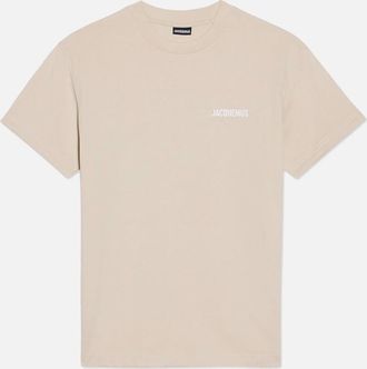 Jacquemus Mens Les Classiques Logo T-Shirt - Beige Cotton - Size Large