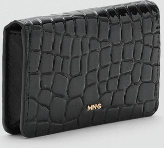 Mango Portafoglio piccolo cocco lucido nero - Donna - Taglia unica - MANGO