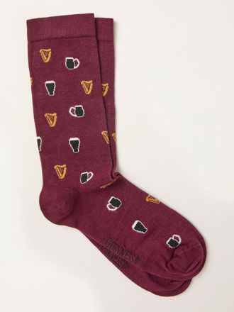 Fat Face FatFace Burgundy Red Guinness Socks