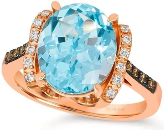 Le Vian Ladies Blue Topaz Rings set in 14K Strawberry Gold