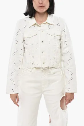 Off-white DENIM Jean Eyelet Cropped Jacket Off-White