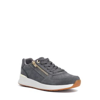 Dune London Womens Ladies Excise - Zip-Detail Low-Top Trainers - Grey Suede - Size UK 5