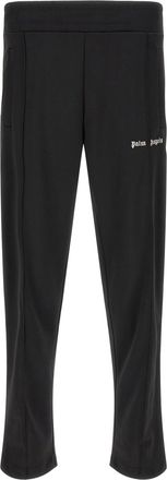 Palm Angels Classic Fit Black Track Pants with Contrast Piping