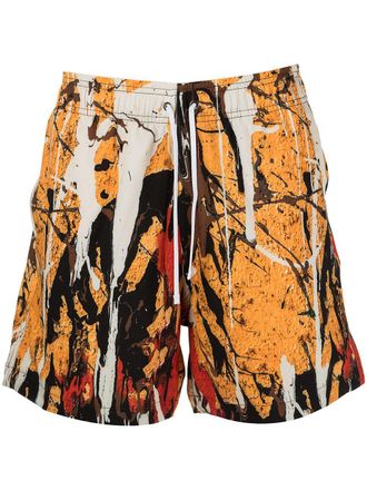 Amiri Shorts sportivi con stampa - Giallo