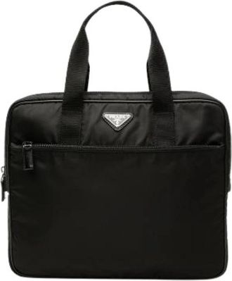 Prada Pre-owned Business Bag - Dames - Vintage Handtas - Zwart - ONE Size - Nylon - Vintage