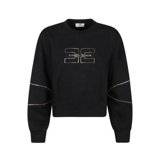 Elisabetta Franchi Mujer, Sudaderas, Negro, Talla: XS