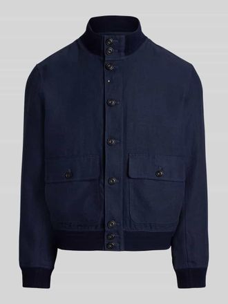 Polo Ralph Lauren Regular Fit Blouson aus reinem Leinen mit aufgesetzten Taschen in Dunkelblau, Gr&ouml;&szlig;e XXL