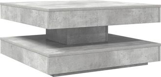 vidaXL Coffee Table 360-Degree Rotatable Concrete Grey 70x70x34.5 cm vidaXL