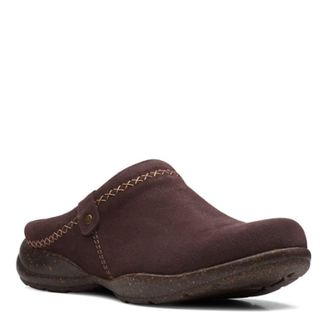 Clarks Womens Roseville Echo Clog, Dark Brown Suede, 4 UK