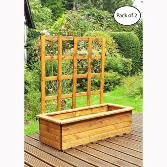 Charles Taylor Trading Multi Pack of 2 - Extra Large Kensington Planter - Fully Assembled in Light Brown
