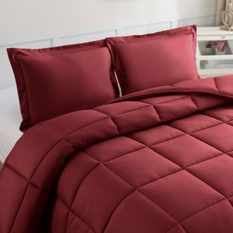 Elegant Comfort 3-Piece Box Stitch Comforter Set with Shams, Duvet Insert