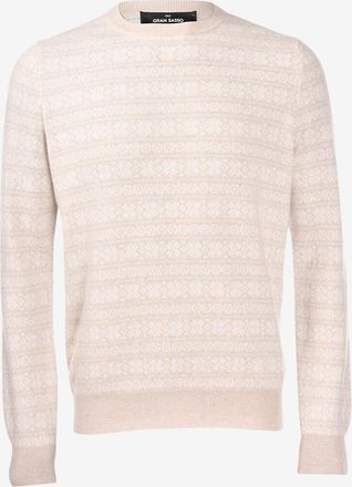 Gran Sasso Jacquard-Pullover mit Rundhalsausschnitt aus Kaschmir