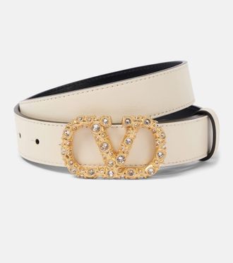 Valentino Garavani VLogo Signature embellished leather belt