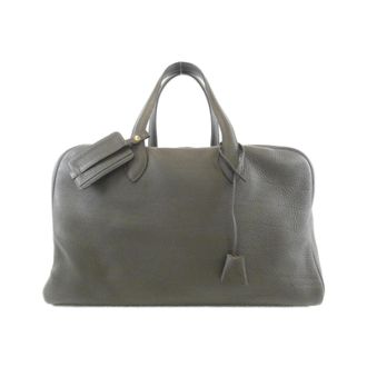 Herm&egrave;s Green Olive Vert Taurillon Clemence Leather Boston Bag (Pre-Owned)
