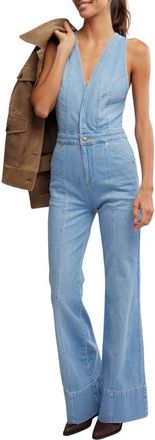 Free People Stratus Cutout Denim Jumpsuit in Main Character at Nordstrom Rack, Size X-Large