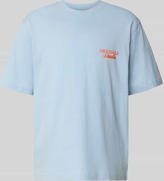 Jack & Jones Jack & Jones T-Shirt mit Label-Print in Hellblau, Gr&ouml;&szlig;e XXL
