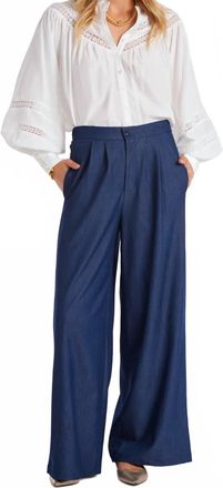 Bishop + Young Marbella Tencel Wide Leg Pants In Indigo