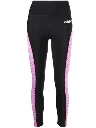 Versace La Greca high-waisted leggings - women - Polyamide/Spandex/Elastane - 2 - Black