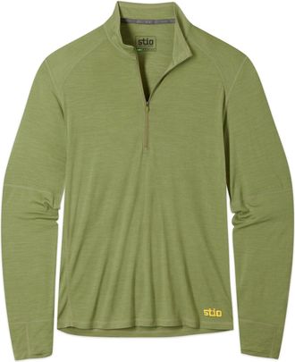 Stio | Mens Basis PeakWool Lightweight Half Zip Top, Size Extra Large in Terrain Heather