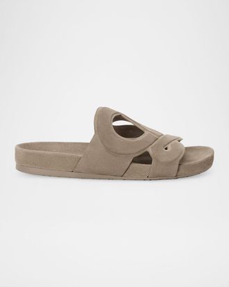 Loewe x Paula & apos;s Ibiza Men & apos;s Ease Monogram Suede Sandals