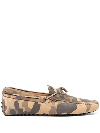Tod's Gommino camouflage-print driving shoes - men - Leather/Leather/Rubber - 7 - Green