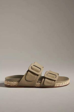 Kaanas Womens Tumbes Leather Pool Slide In Clay