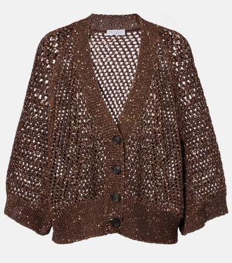 Brunello Cucinelli Open-knit sequined cardigan