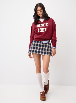 Twik Womens Checkered wraparound skort