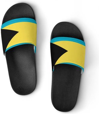 Generic Bahamas Flag Unisex Beach Slippers & Pool Slides Anti-Slip House Shoes for Home Outdoor