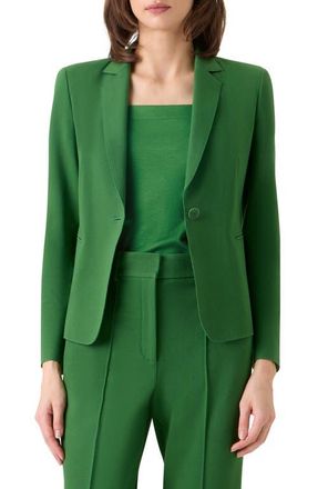 Akris Fitted Signature Jersey Blazer in Green at Nordstrom, Size 10
