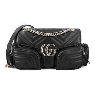 Gucci GG Marmont Small Multi-Pocket Bag - female - Gucci - Shoulder Bags - Black - ONE SIZE - Bags