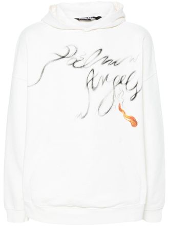 Palm Angels Felpa Foggy con stampa - Bianco