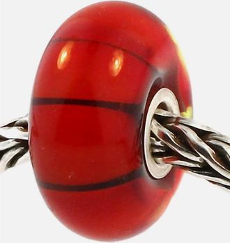 Trollbeads Womens Pumpkin Glass Bead Charm In Red