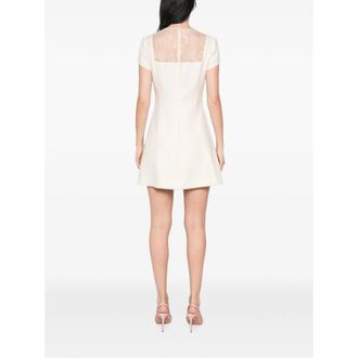 Valentino Lace A-Line with Bow Detail Dress - Beige