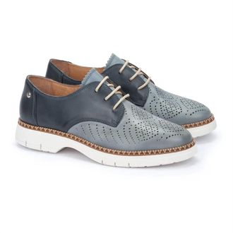 Pikolinos Womens Henares Perforated Derby Shoes In Denim
