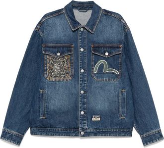 Evisu embroidered denim jacket - Blue