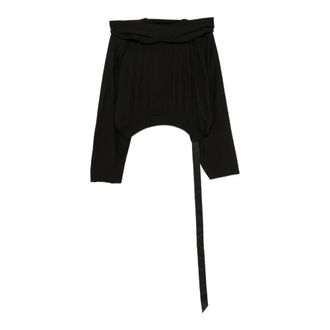 Rick Owens Top Corto con Cappuccio - - Blouses & Shirts - Donna - Nero - ONE SIZE