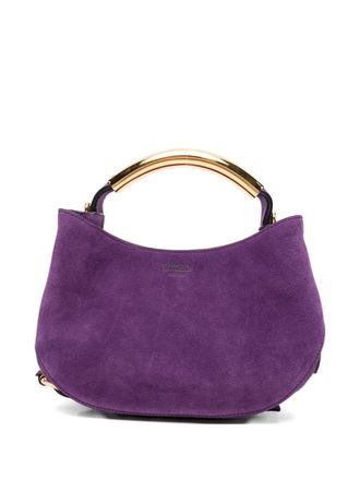 Moschino Violet Suede Curved Base Top Bag