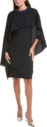 Teri Jon by Rickie Freeman Teri Jon By Rickie Freeman Crepe Jewel Neck Cape Dress