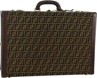 Fendi Vintage, unisex, Bruin, ONE Size, Leer, Pre-owned Leren Weekendtas