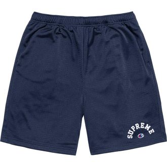SUPREME x Champion Mesh Shorts Navy White SUP-SS24-281