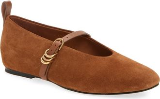 Rag & Bone Spire Mary Jane Flat in Umber Suede at Nordstrom, Size 10.5Us