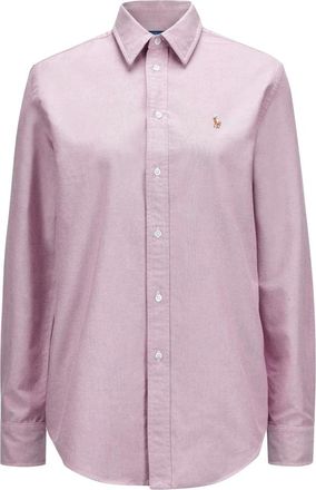 Polo Ralph Lauren Shirts, female, Pink, S, Cotton Shirt With Logo