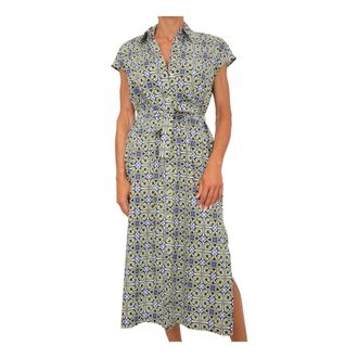 Marella Abito Fantasia - Dames - Shirt Kleedjes - Veelkleurig - M - Katoen - Kleedjes