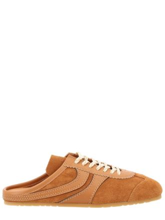 Dries Van Noten Warm Brown Slip-On Backless Suede Sneakers
