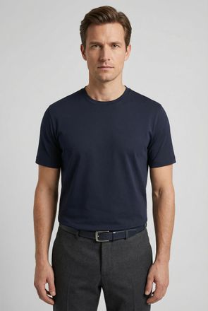 Olymp T-Shirt OLYMP, Herren, Gr. 4XL, blau (marine), Jersey, Obermaterial: 100% Baumwolle, unifarben, regular fit normal, Rundhals, Shirts T-Shirt, basic, n