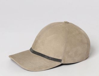 Brunello Cucinelli Cappello da baseball in pelle scamosciata